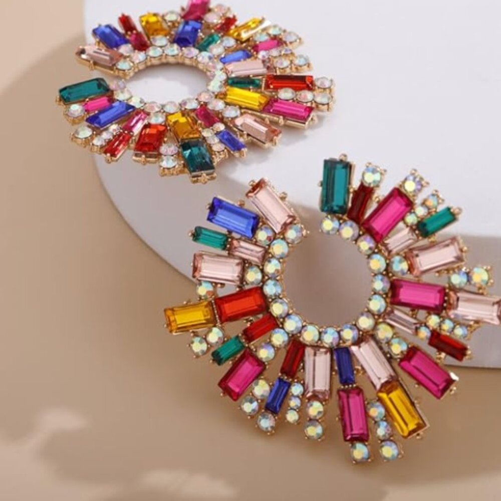 Rhinestone Drop Earrings – Statement Sparkle
